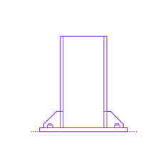 Buildings Steel Connections Base Plate Stiffeners Simple Line Art Svg, Free Vectors File